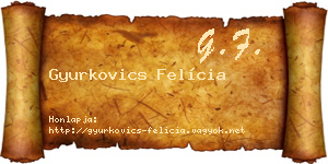 Gyurkovics Felícia névjegykártya